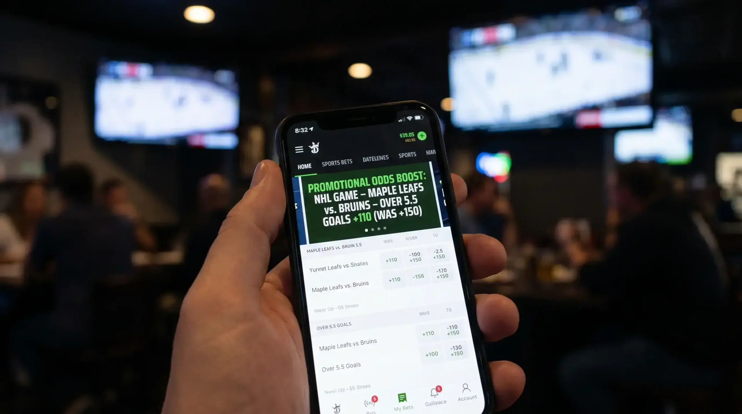 FanDuel NHL promotional odds boost displayed on a mobile sportsbook app