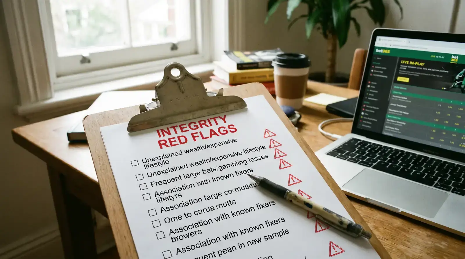 Bettor reviewing integrity red flags checklist before placing ice hockey wagers