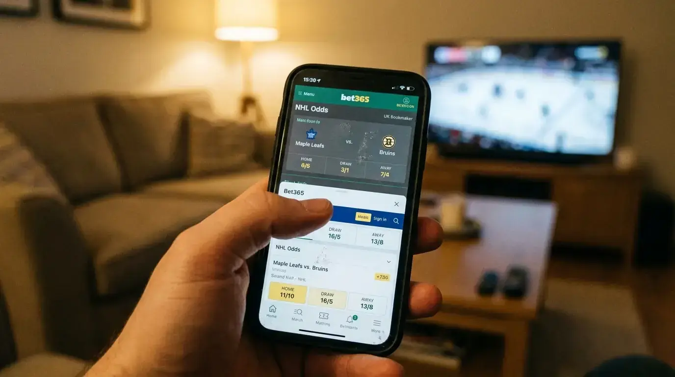 Side-by-side bookmaker odds for the same NHL game highlighting price differences